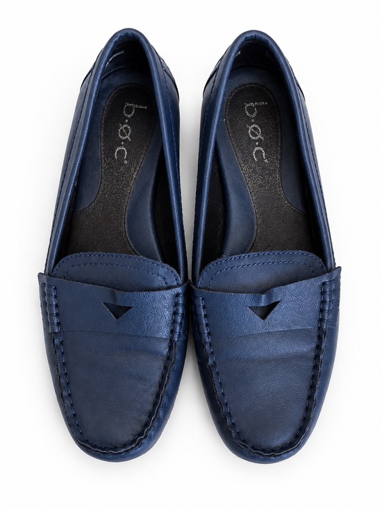 boc Shoes - BOC Born Navy Leather Driving Moccasin Loafers Comfort Flats Size 7
